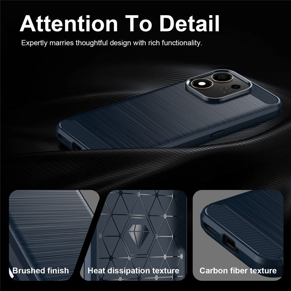 Coque pour Honor 600 Smart, Techsuit, Carbone, Bleue