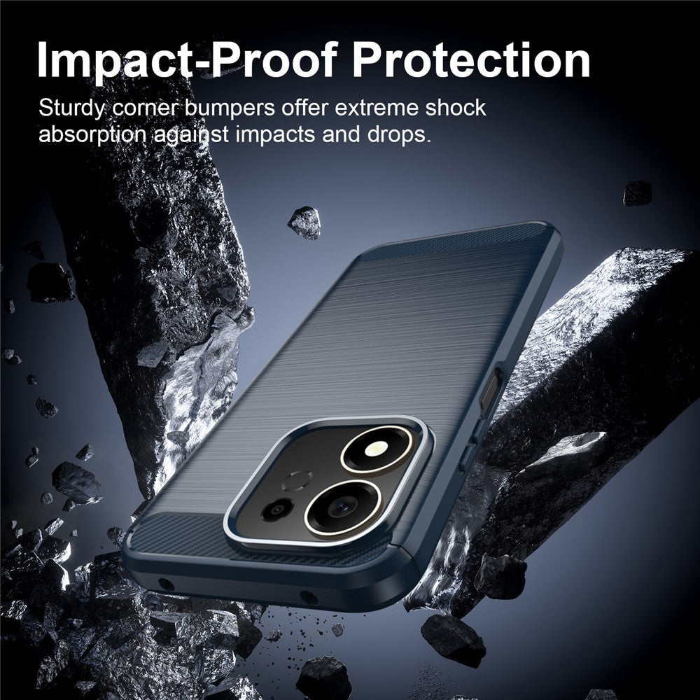 Coque pour Honor 600 Smart, Techsuit, Carbone, Bleue