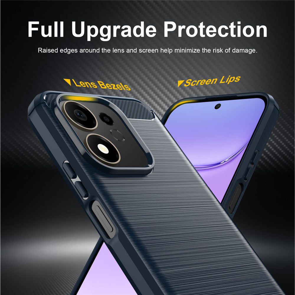 Coque pour Honor 600 Smart, Techsuit, Carbone, Bleue