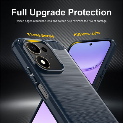 Coque pour Honor 600 Smart, Techsuit, Carbone, Bleue