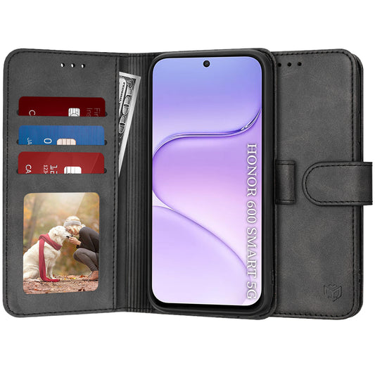Hülle für Honor 600 Smart, Techsuit, Diary Book, Schwarz