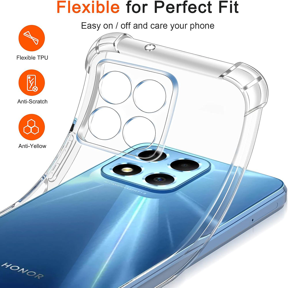 Hülle für Honor 70 Lite / X6 / X8 5G, Techsuit, stoßfest klar, transparent