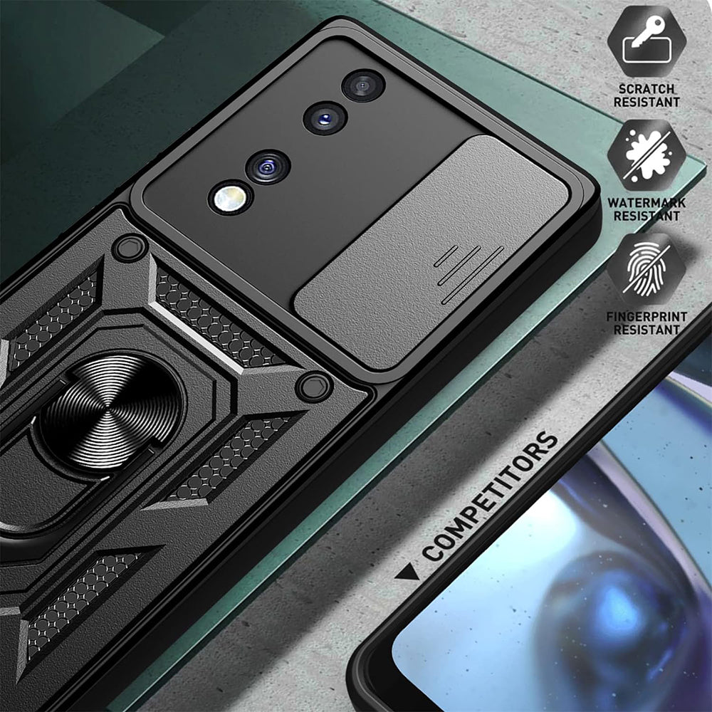 Coque pour Honor 70, Techsuit, CamShield, Noire