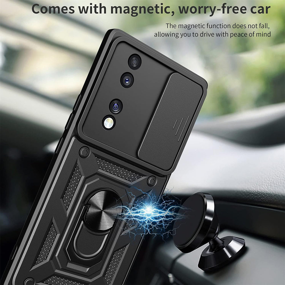 Coque pour Honor 70, Techsuit, CamShield, Noire