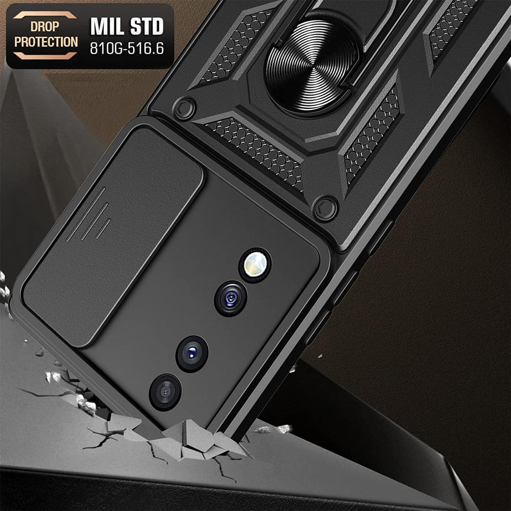 Coque pour Honor 70, Techsuit, CamShield, Noire