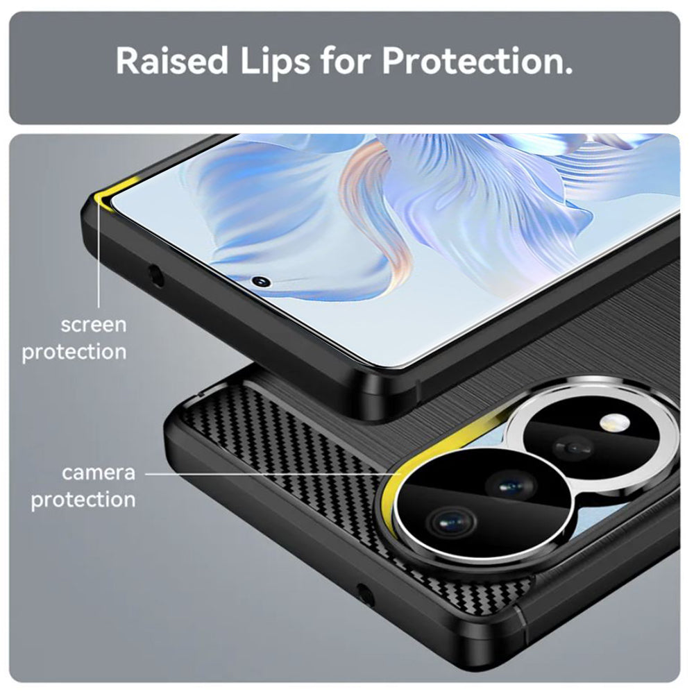 Hülle für Honor 90 / 80, Techsuit, Carbon, Schwarz