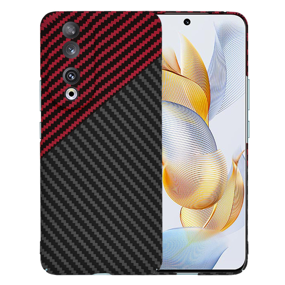 Case for Honor 90, Techsuit, Carbonite FiberShell, Black Red