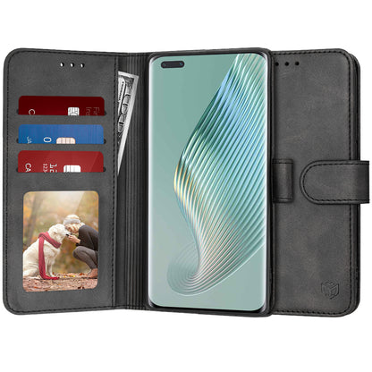 Hülle für Honor Magic5 Pro, Techsuit, Diary Book, Schwarz