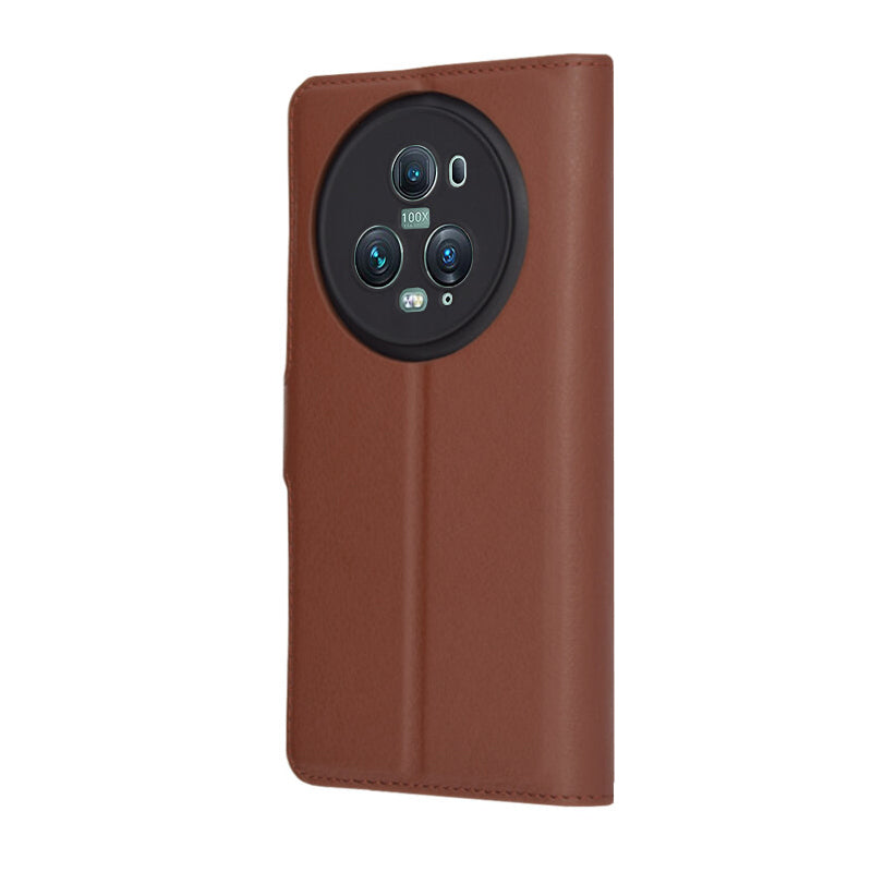 Hülle für Honor Magic5 Pro, Techsuit, Leder-Folio, Braun