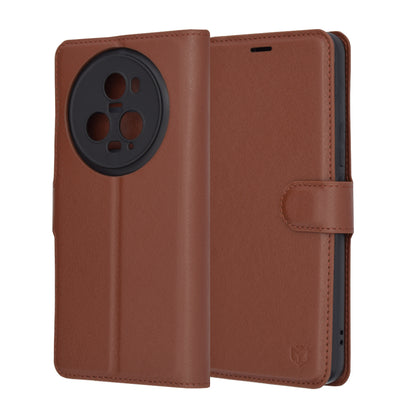 Hülle für Honor Magic5 Pro, Techsuit, Leder-Folio, Braun