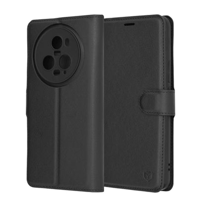 Hülle für Honor Magic5 Pro, Techsuit, Leder-Folio, Schwarz
