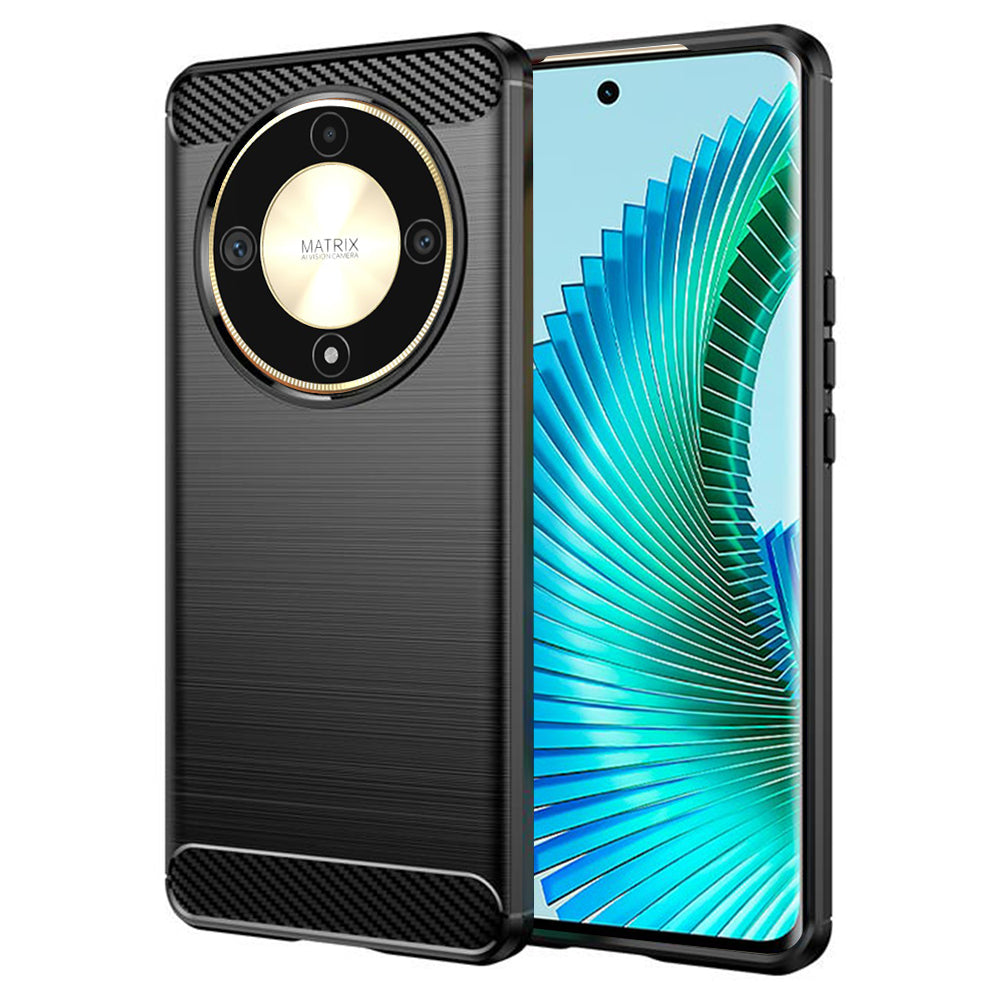 Coque pour Honor Magic6 Lite, Techsuit, Carbone, Noire