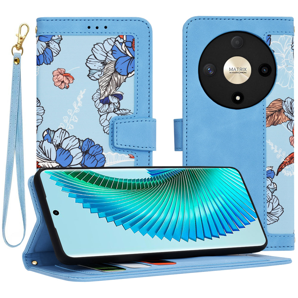 Hülle für Honor Magic6 Lite, Techsuit, FlipCraft, Blau