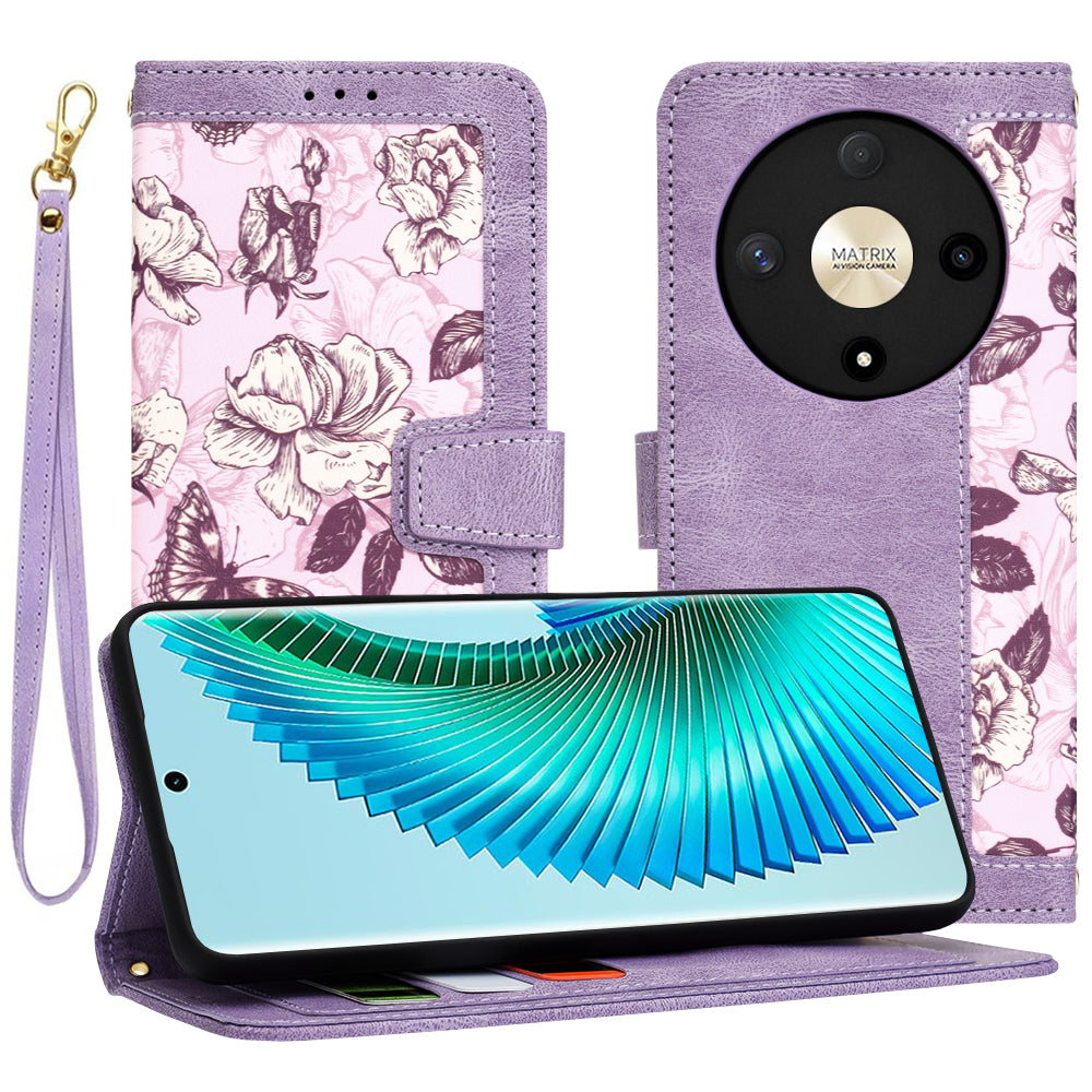 Hülle für Honor Magic6 Lite, Techsuit, FlipCraft, Lila
