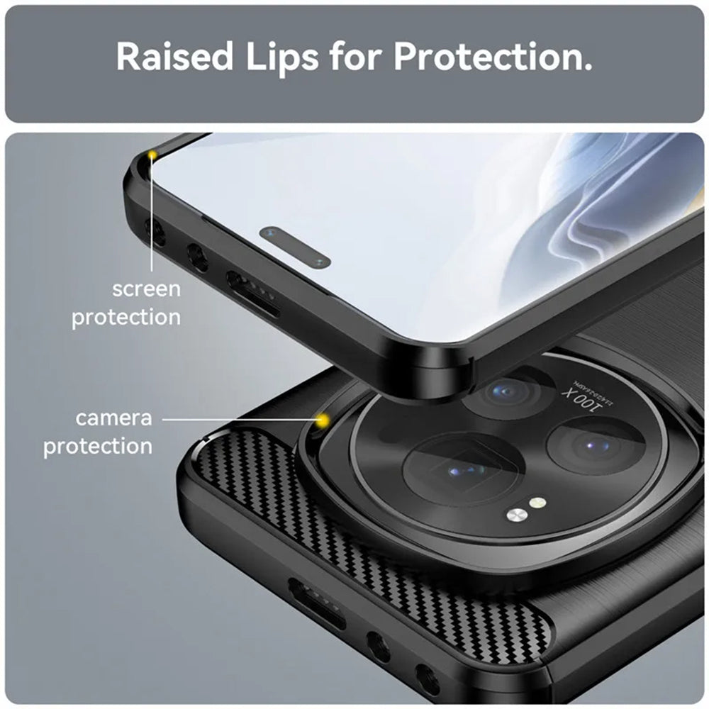 Case for Honor Magic7 Pro, Techsuit, Carbon, Black