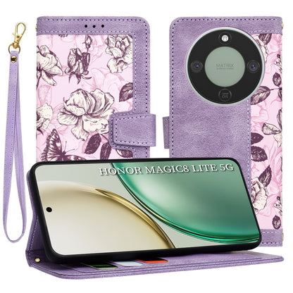 Étui pour Honor Magic8 Lite, Techsuit, FlipCraft, Violet