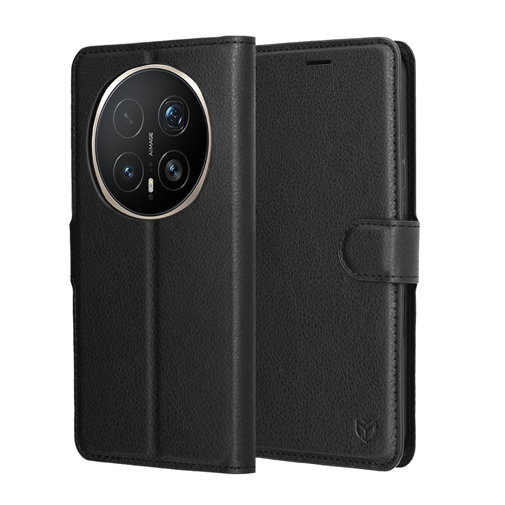Coque pour Honor Magic8 Pro, Techsuit, Leather Folio, Noire