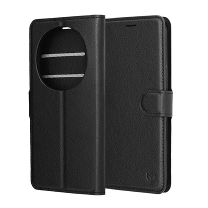 Coque pour Honor Magic8 Pro, Techsuit, Leather Folio, Noire