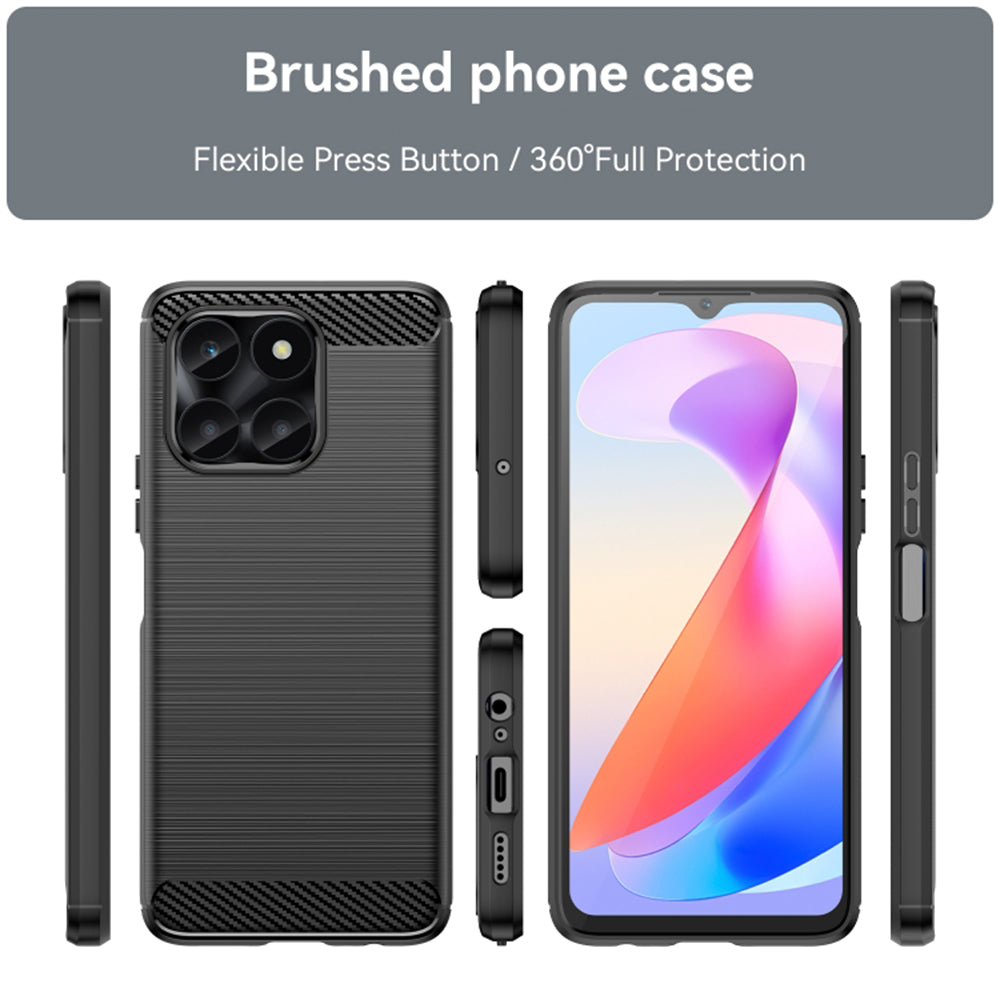Coque pour Honor X6a, Techsuit, Carbone, Noire