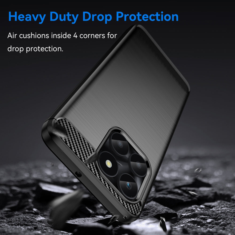 Coque pour Honor X6a, Techsuit, Carbone, Noire