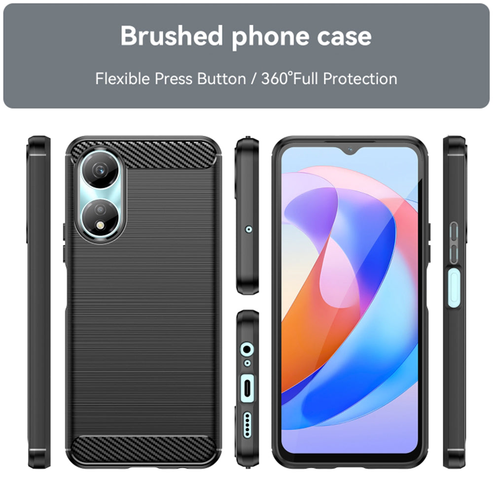 Hülle für Honor X7b 5G / 90 Smart / X7b 4G, Techsuit, Carbon, Schwarz
