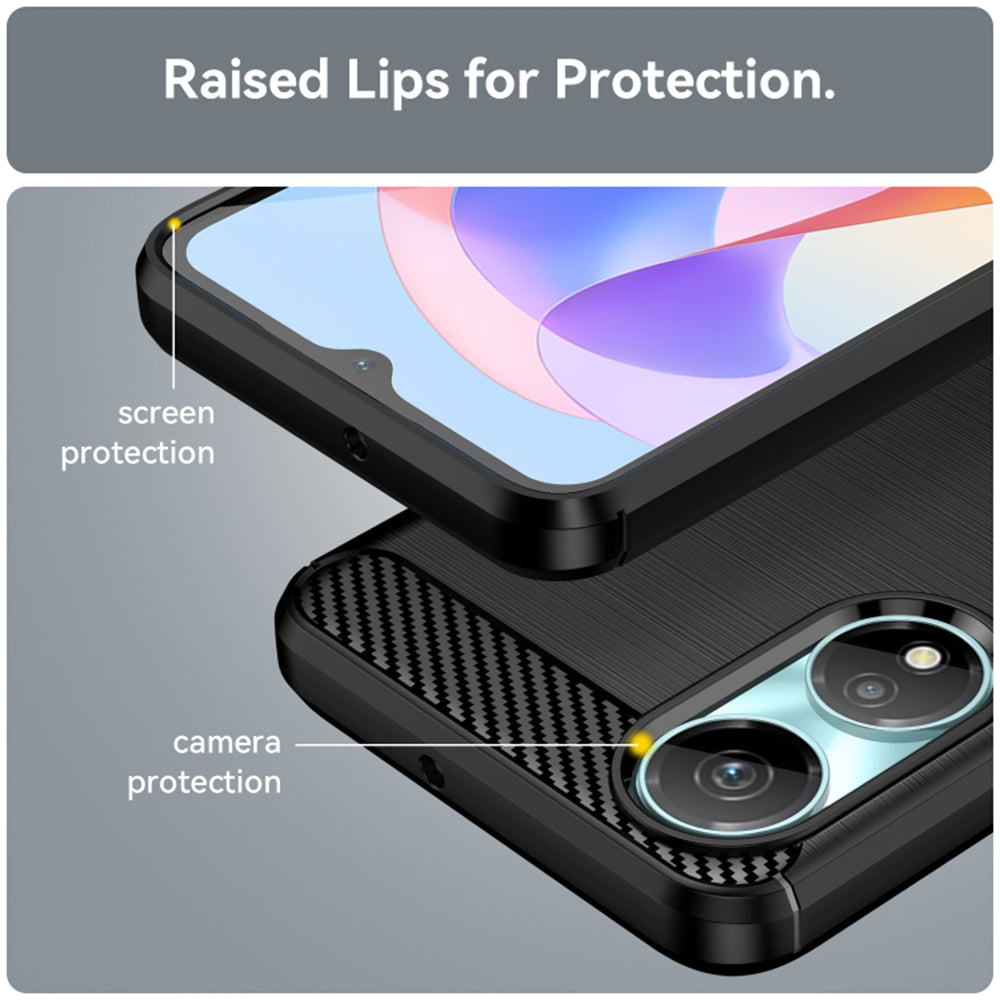 Hülle für Honor X7b 5G / 90 Smart / X7b 4G, Techsuit, Carbon, Schwarz