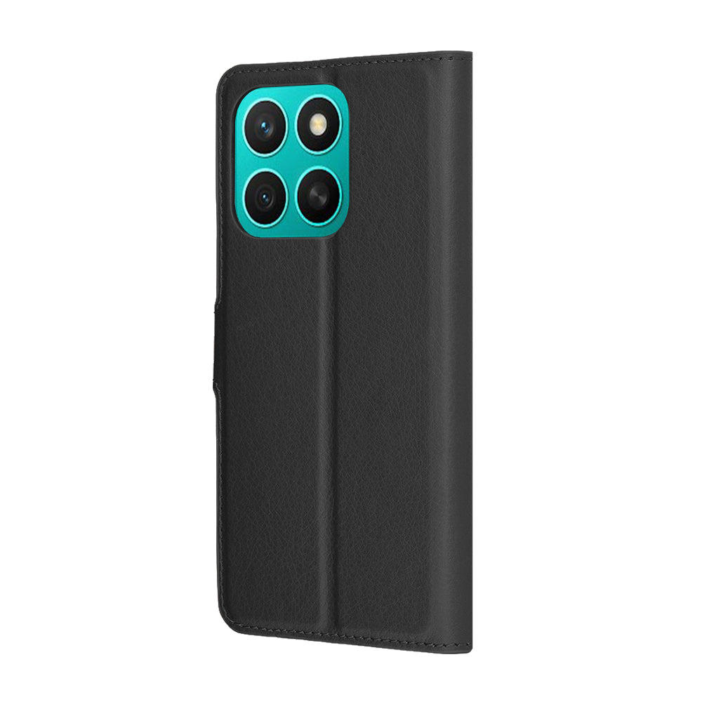 Hülle für Honor X8c, Techsuit, Leder-Folio, Schwarz