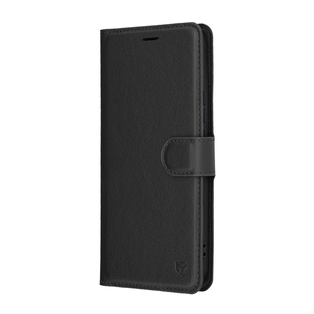 Hülle für Honor X8c, Techsuit, Leder-Folio, Schwarz