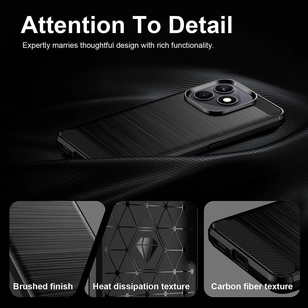Hülle für Honor X8d, Techsuit, Carbon, Schwarz