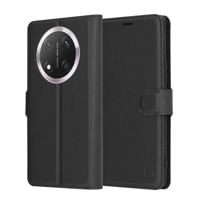 Hülle für Honor X9c / Magic7 Lite, Techsuit, Leder-Folio, Schwarz