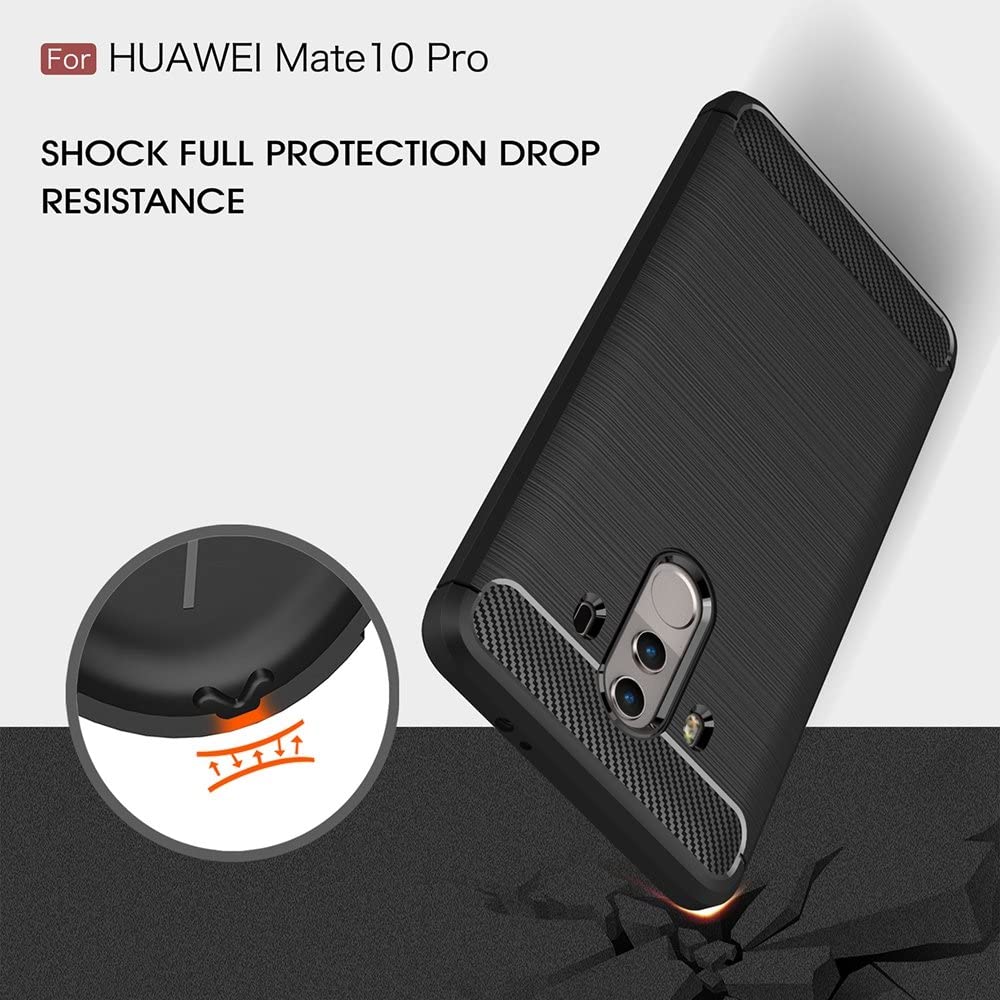 Coque pour Huawei Mate 10 Pro, Techsuit, Carbone, Noire