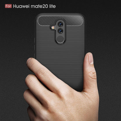 Coque pour Huawei Mate 20 Lite, Techsuit, Carbone, Noire