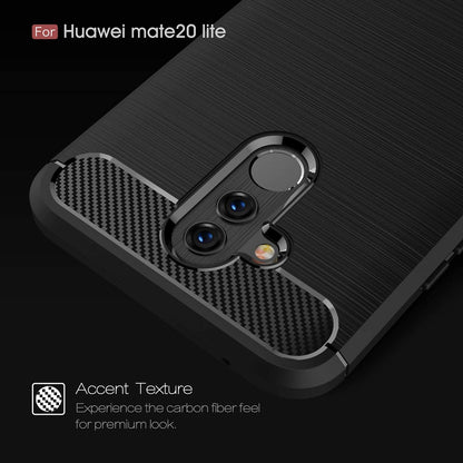 Coque pour Huawei Mate 20 Lite, Techsuit, Carbone, Noire