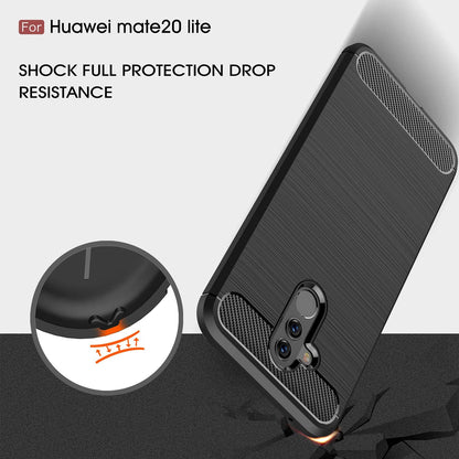 Coque pour Huawei Mate 20 Lite, Techsuit, Carbone, Noire