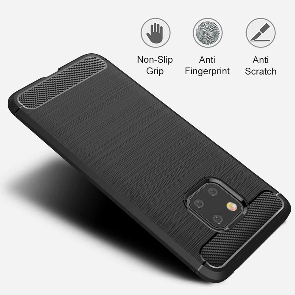 Coque pour Huawei Mate 20 Pro, Techsuit, Carbone, Noire
