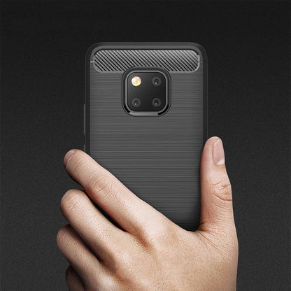 Coque pour Huawei Mate 20 Pro, Techsuit, Carbone, Noire