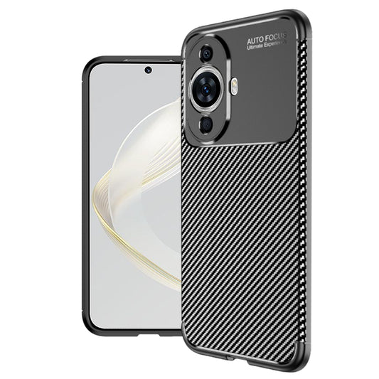 Coque pour Huawei nova 12s / nova 11, Techsuit, Fibre de carbone, Noire