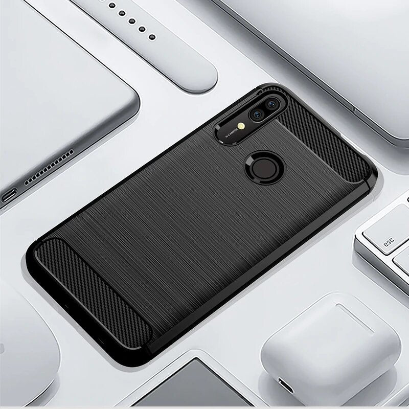 Hülle für Huawei P Smart Z, Techsuit, Carbon, Schwarz