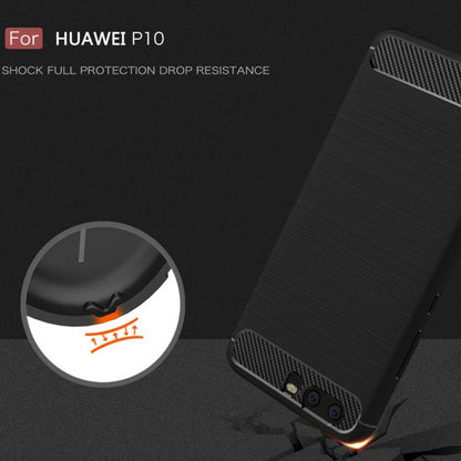 Coque pour Huawei P10, Techsuit, Carbone, Noire