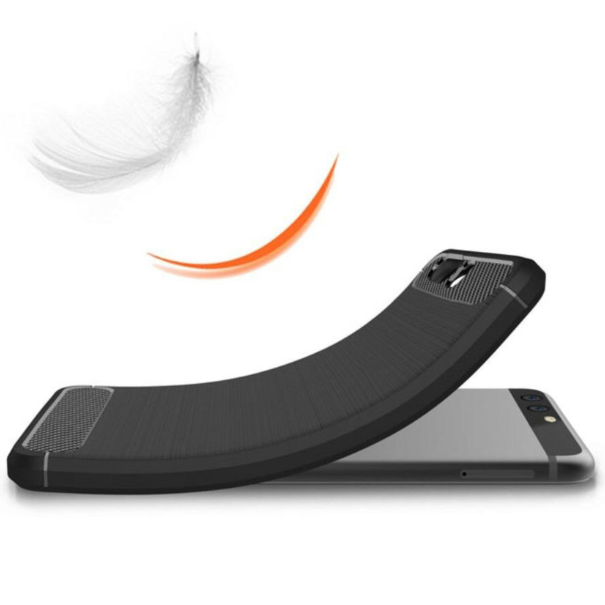 Coque pour Huawei P10, Techsuit, Carbone, Noire
