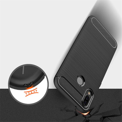 Hülle für Huawei P20 Lite, Techsuit, Carbon, Schwarz