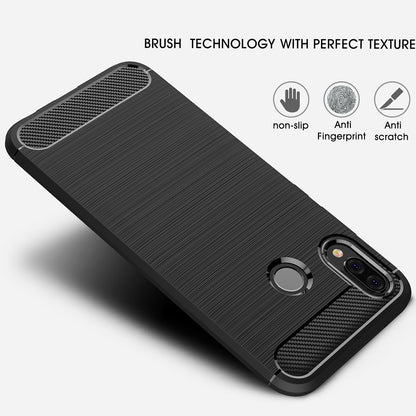 Hülle für Huawei P20 Lite, Techsuit, Carbon, Schwarz