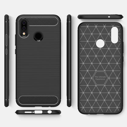 Hülle für Huawei P20 Lite, Techsuit, Carbon, Schwarz
