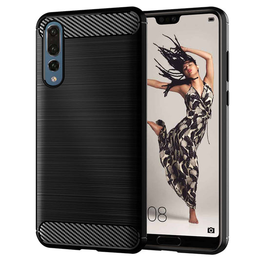 Coque pour Huawei P20 Pro, Techsuit, Carbone, Noire