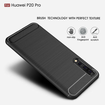 Case for Huawei P20 Pro, Techsuit, Carbon, Black