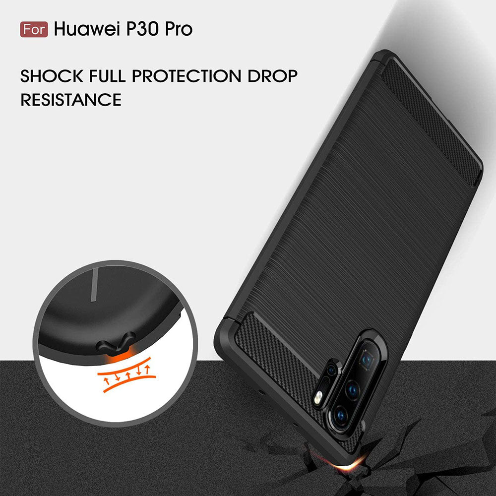 Coque pour Huawei P30 Pro New Edition / P30 Pro, Techsuit, Carbone, Noire