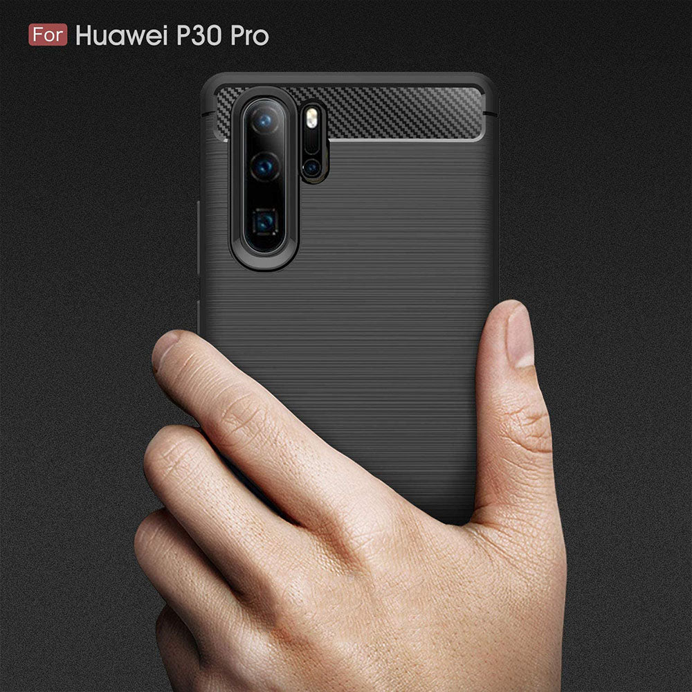 Coque pour Huawei P30 Pro New Edition / P30 Pro, Techsuit, Carbone, Noire