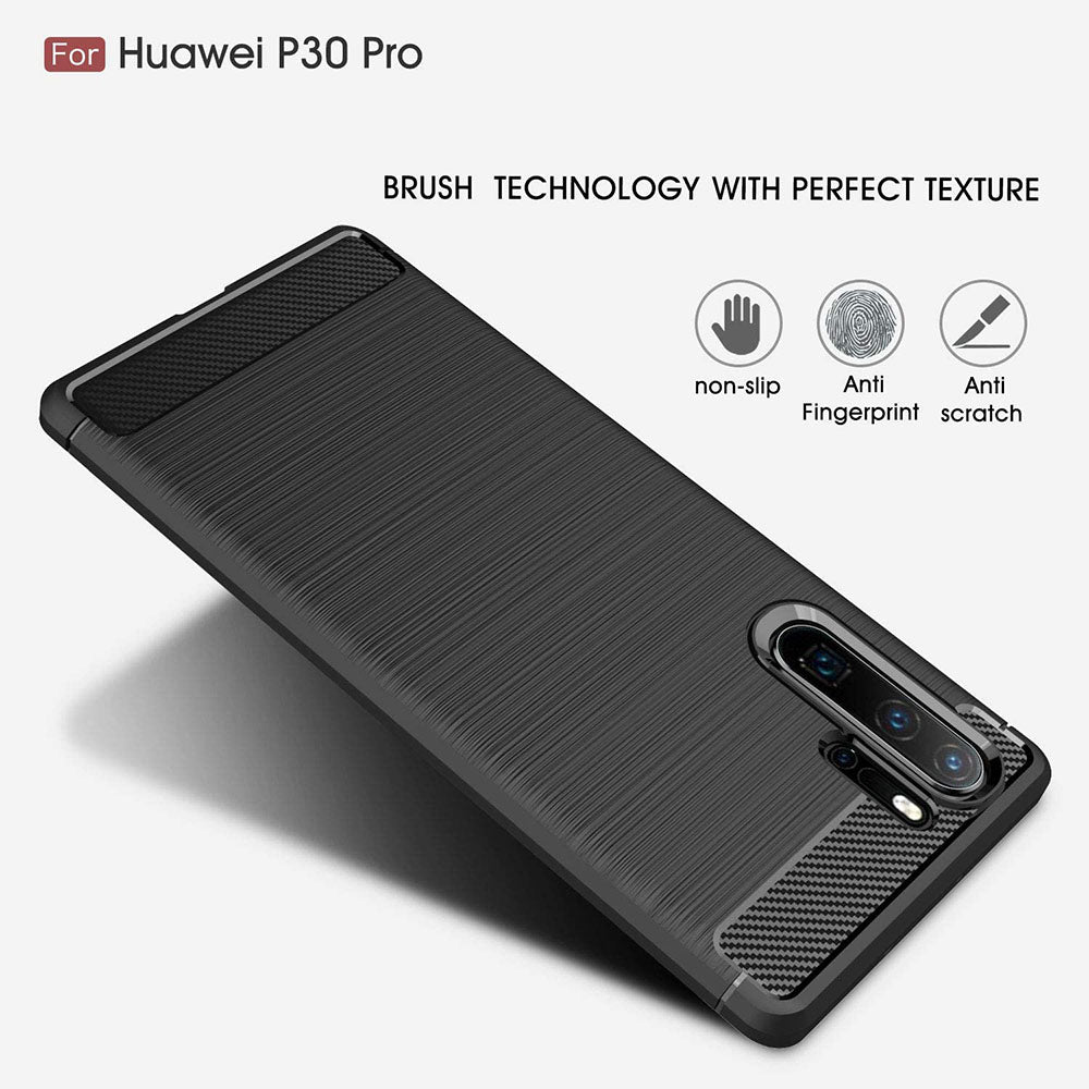 Coque pour Huawei P30 Pro New Edition / P30 Pro, Techsuit, Carbone, Noire