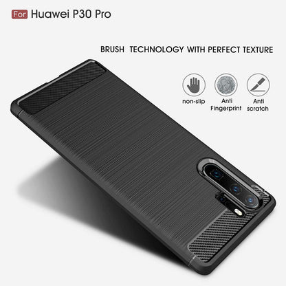 Coque pour Huawei P30 Pro New Edition / P30 Pro, Techsuit, Carbone, Noire