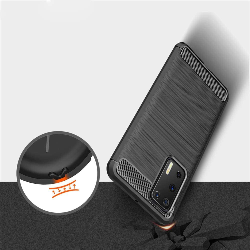 Coque pour Huawei P40 Pro, Techsuit, Carbone, Noire